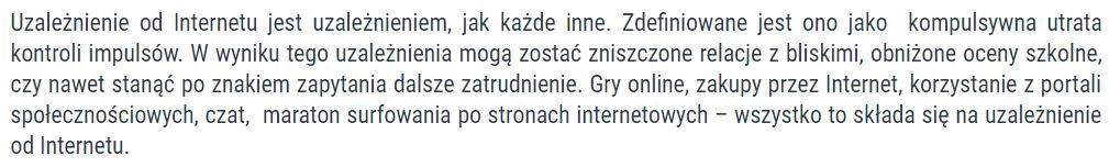 uzależnienie od Internetu